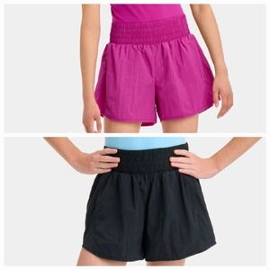 All Motion Girls High Rise Athletic Shorts (Fushia & Black)